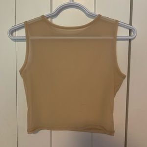 Sheer nude crop top